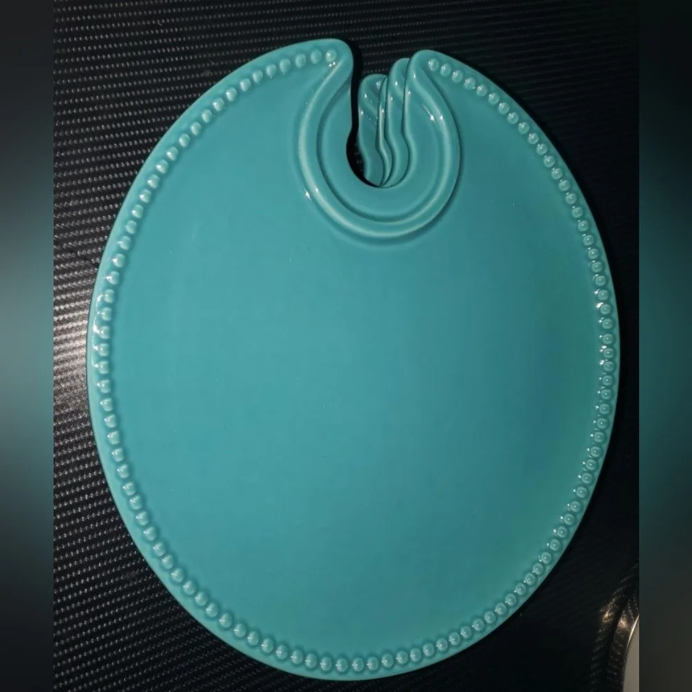Princess House Vintage Elegant Party Plates Set Of 4 In Teal Turquoise - Picture 5 of 5
